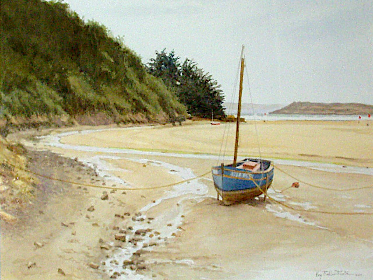 Blue Boat on Sand (Brittany)